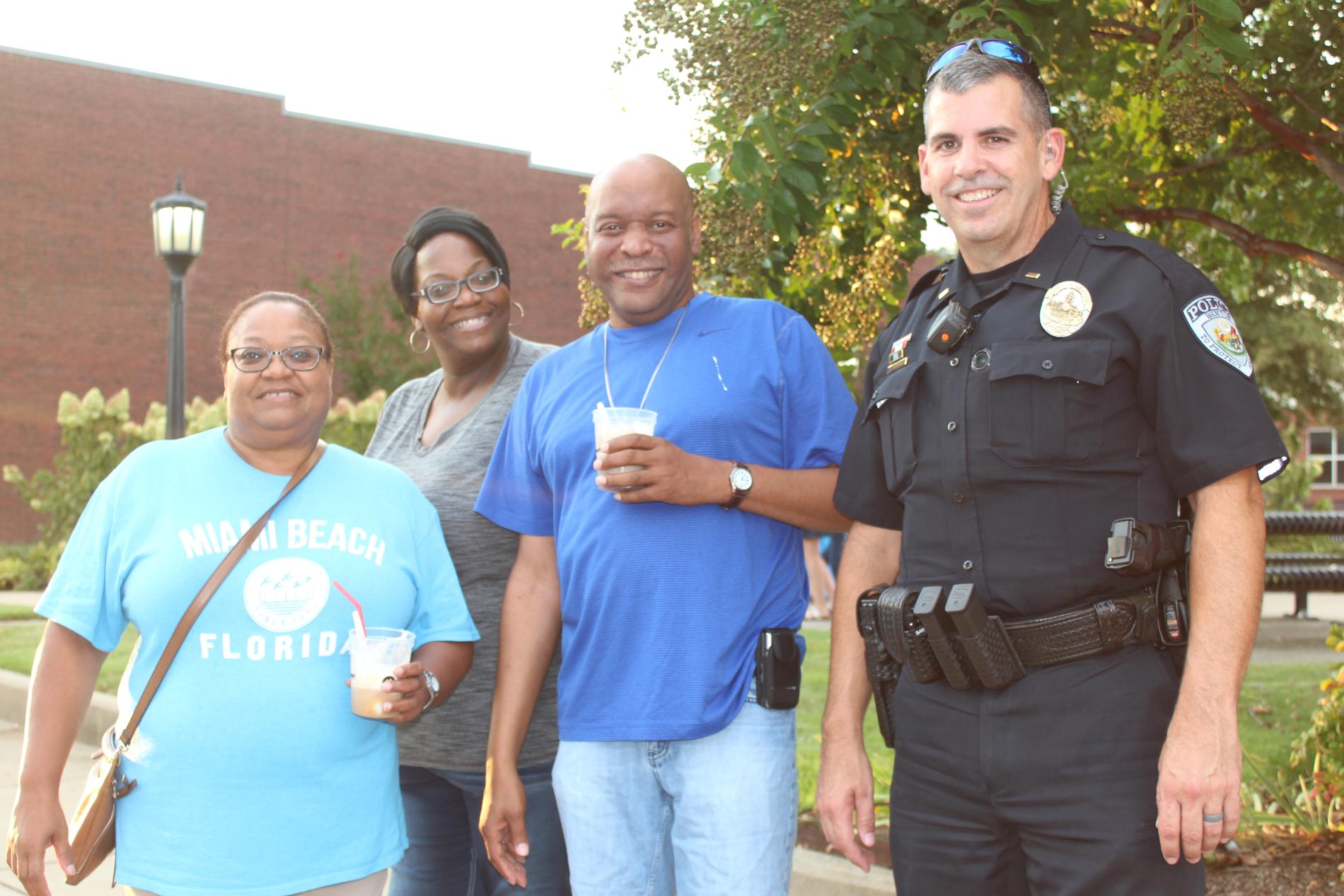 Officer with People