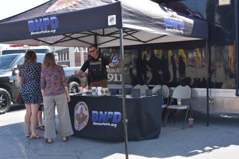 community outreach officer talking with people